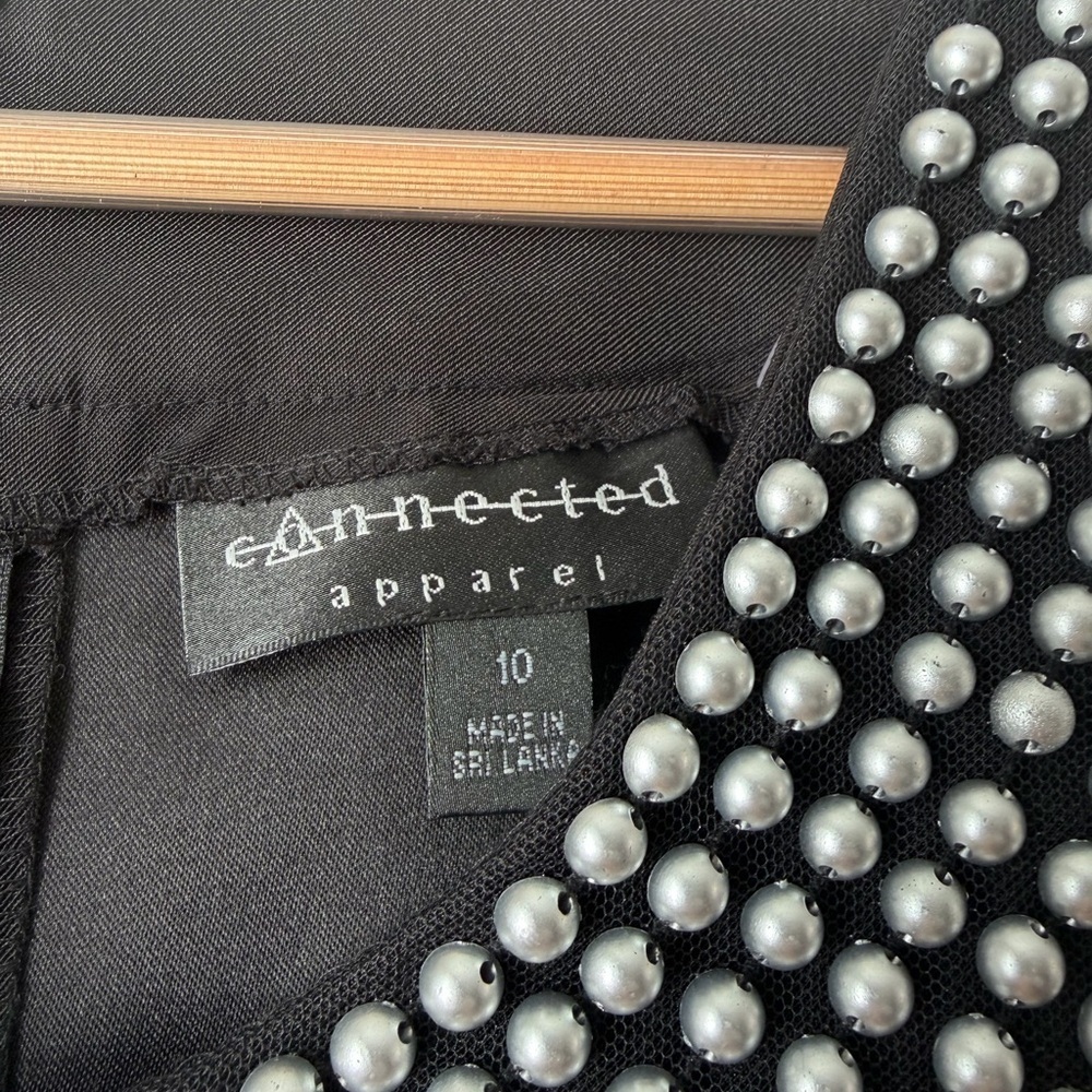 Connected Apparel Black Pencil Knee Length Dress Size 10 - Picture 3 of 6